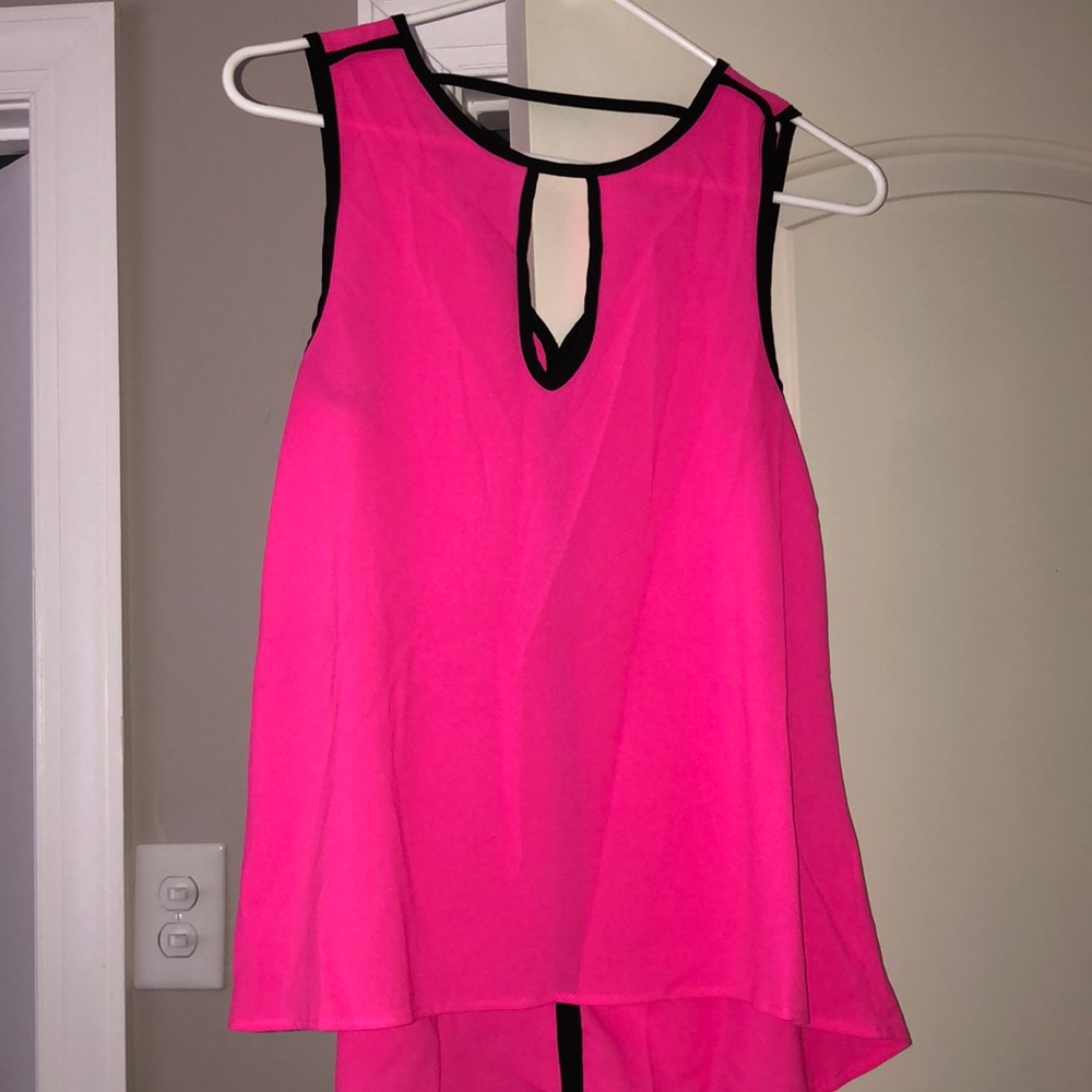 Hot pink loose tank blouse